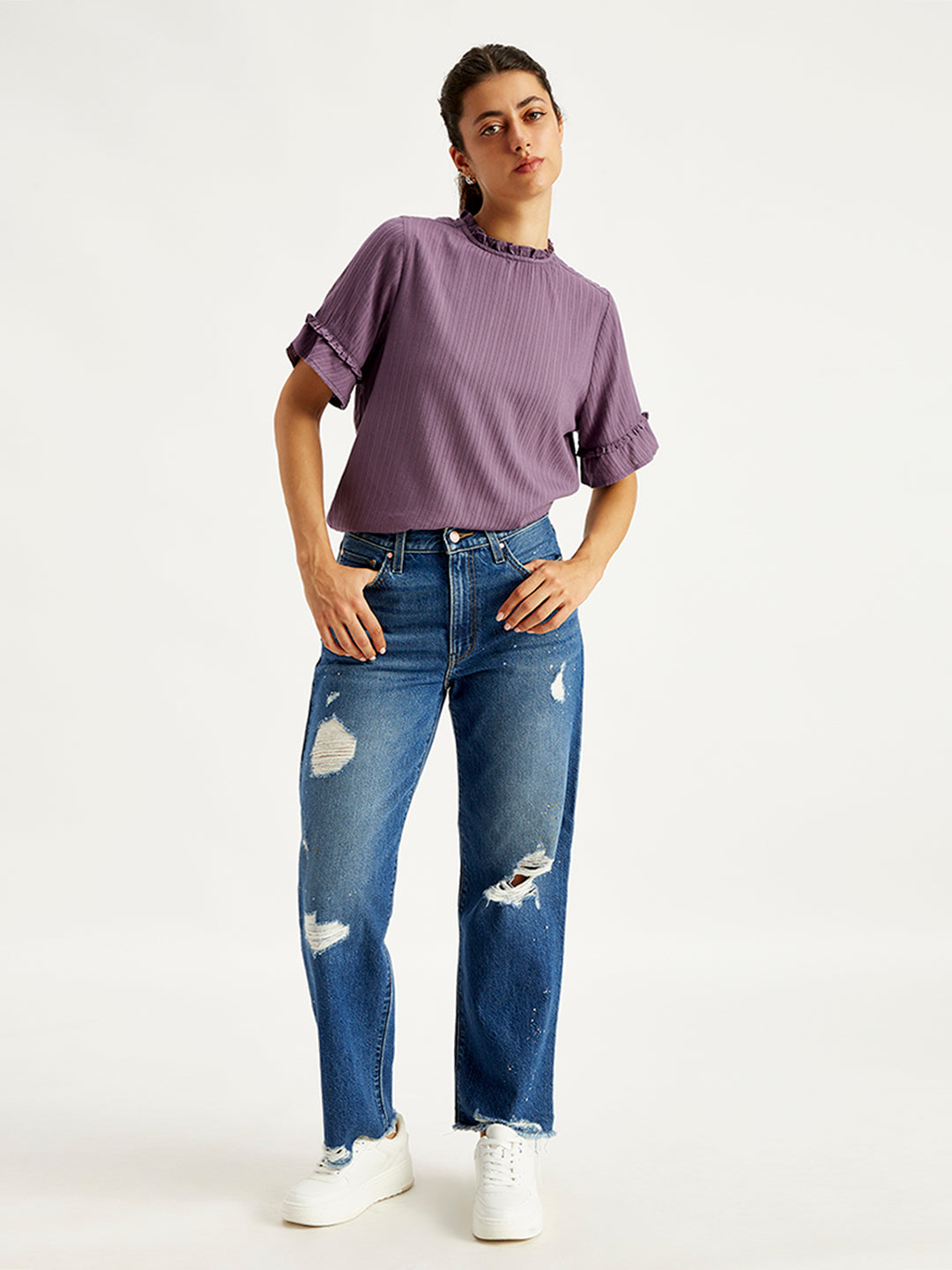 Women's High Rise 94 Baggy Fit Blue Jeans