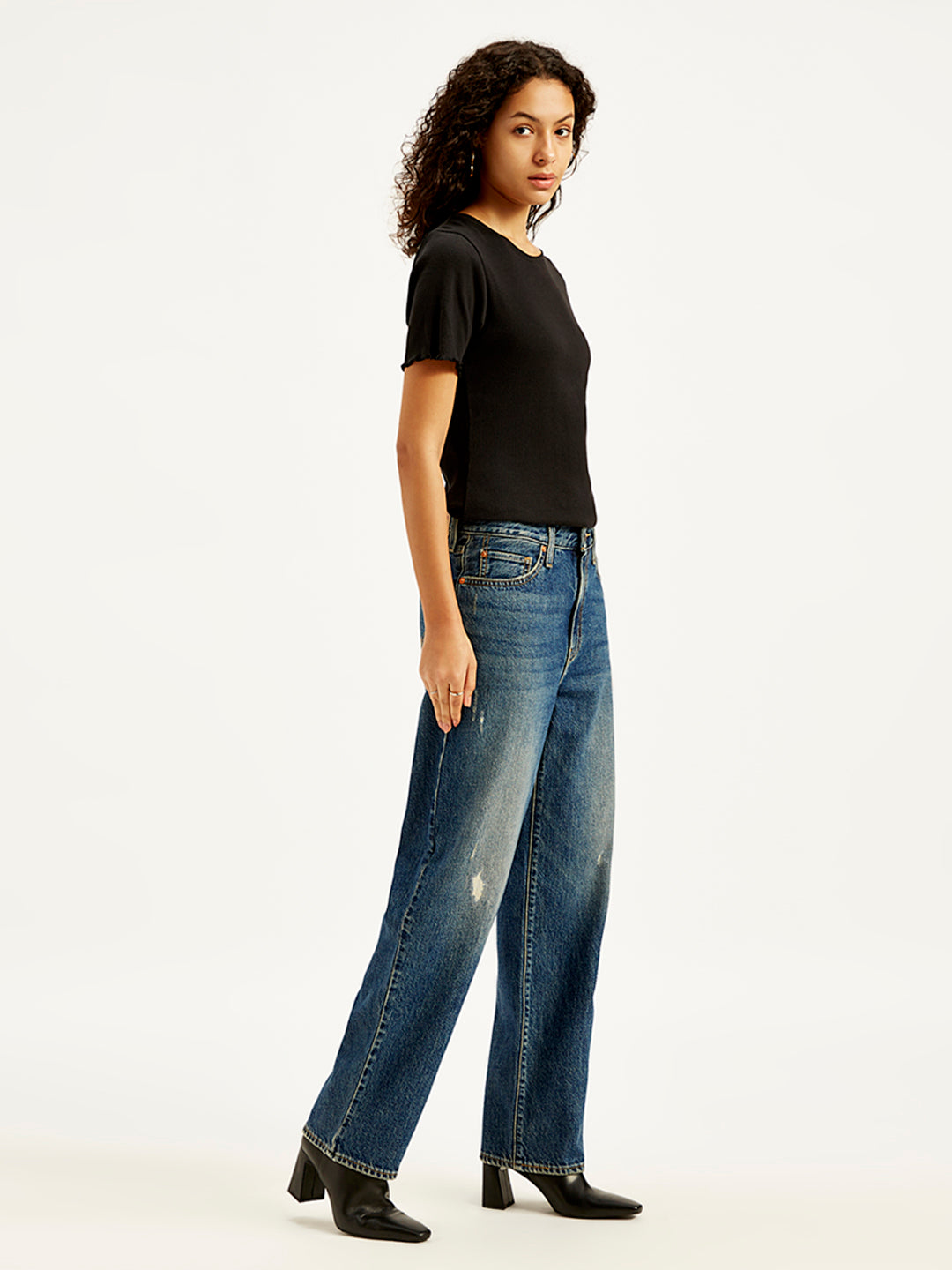 Women's High Rise 94 Baggy Fit Blue Jeans