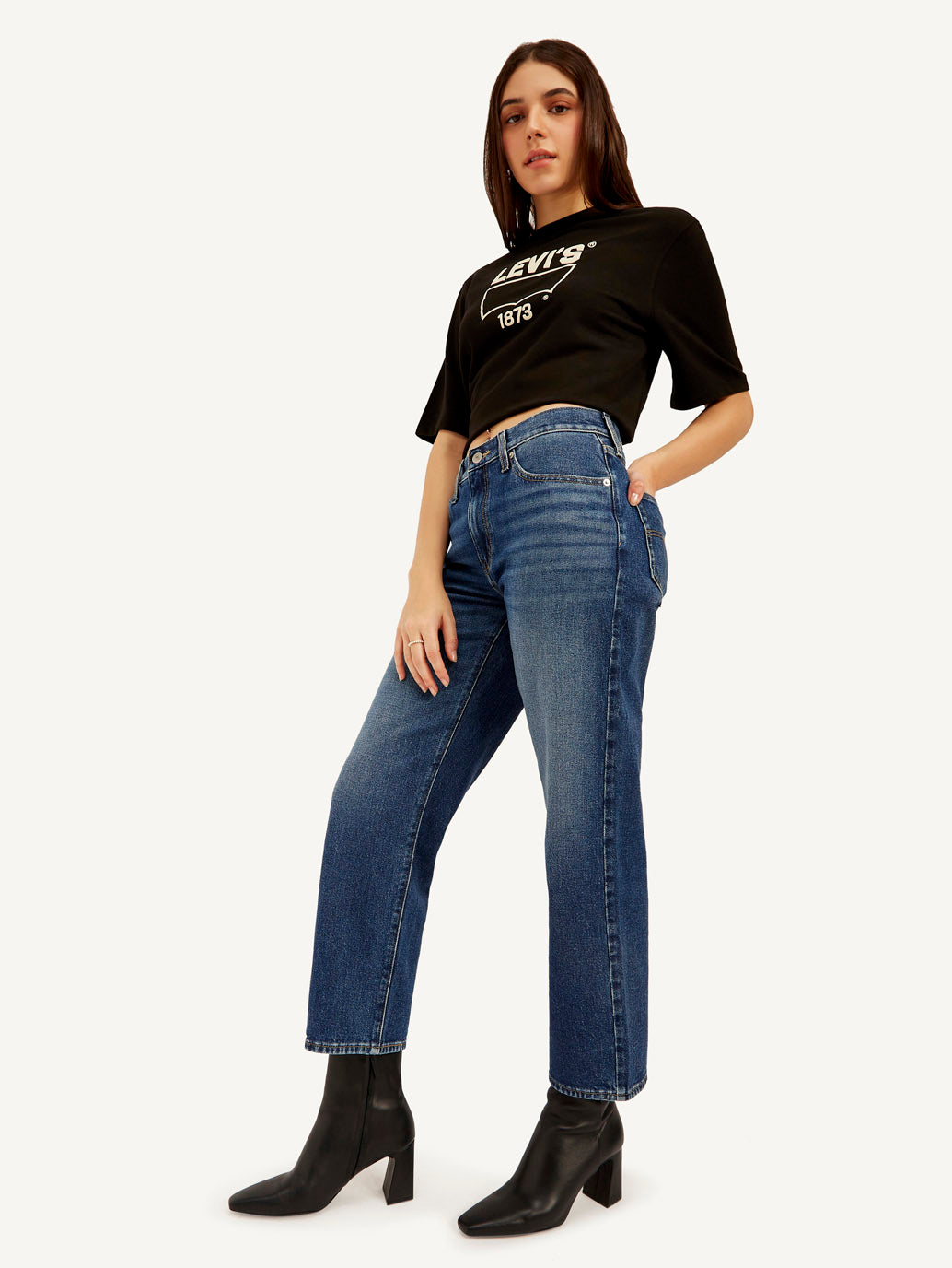 Women's 94 Blue Baggy Fit High Rise Jeans