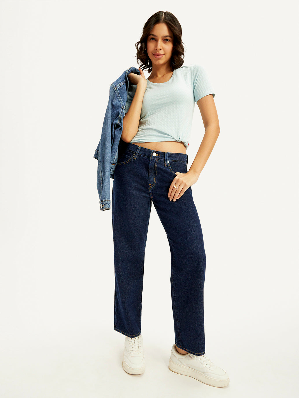 Women's 94 Blue Baggy Fit High Rise Jeans - 369659a1-6276-4422-919e-a2422efd5e6c View