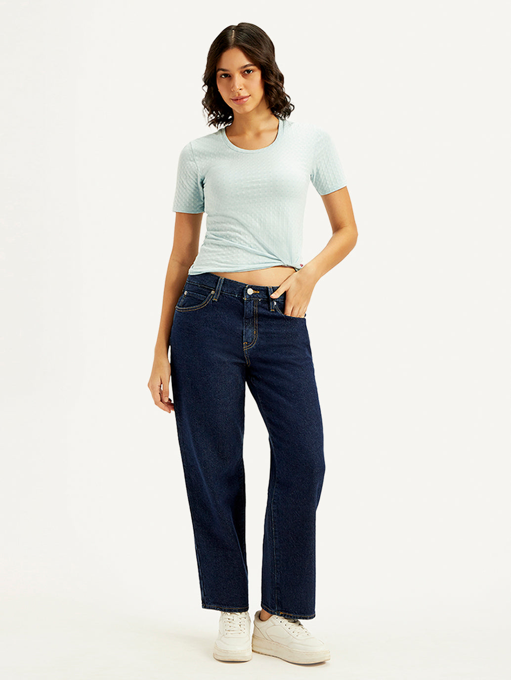 Women's 94 Blue Baggy Fit Mid Rise Jeans - 06f7dabd-2667-455d-96ed-d5685039d750 View