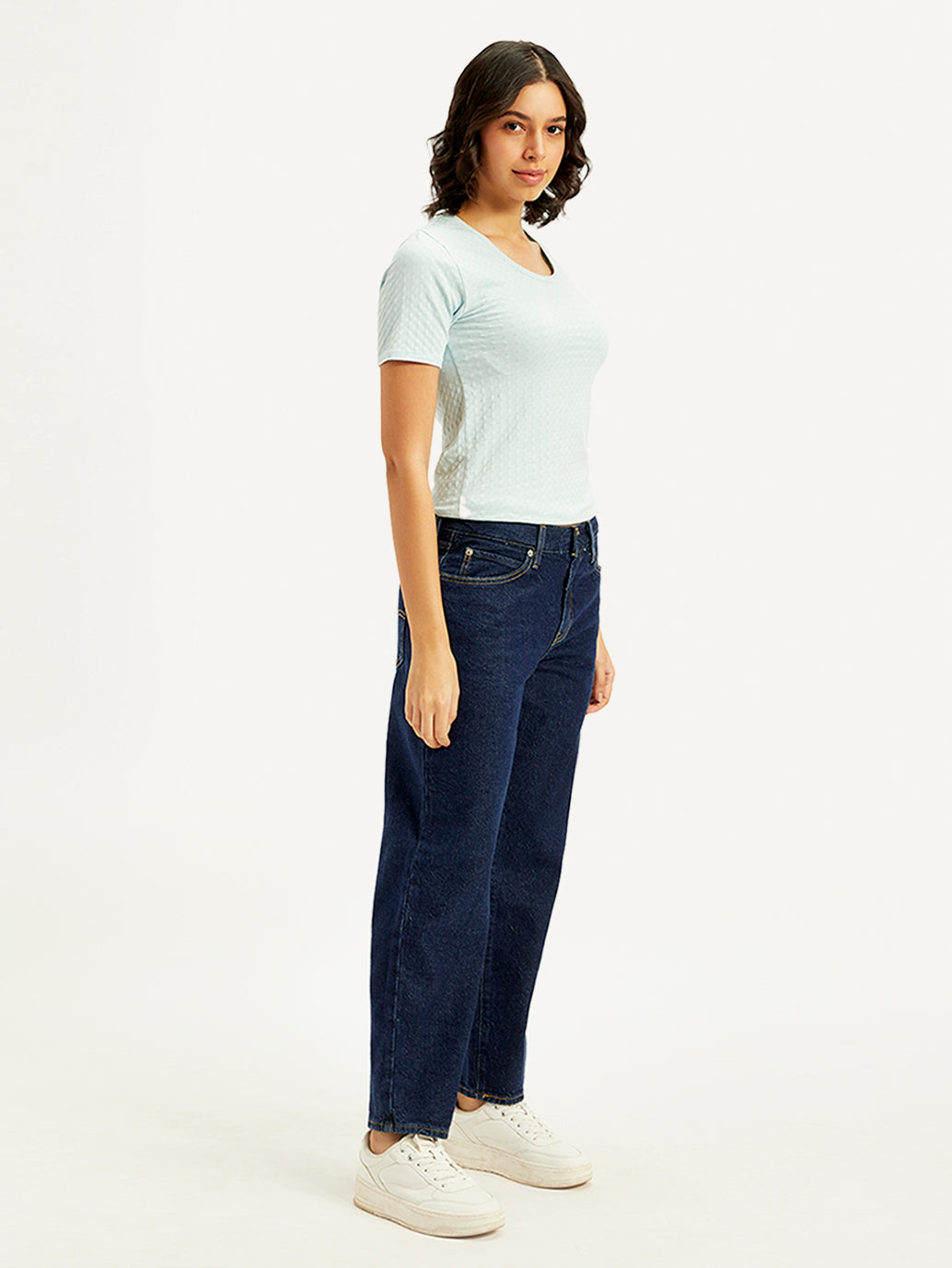 Women's 94 Blue Baggy Fit Mid Rise Jeans - e2bbd367-01a5-406b-b364-eb4845ec6aa2 View