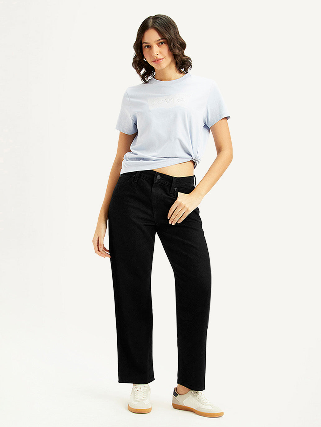 Women's 94 Black Baggy Fit Mid Rise Jeans