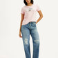 Women's 94 Med Indigo Baggy Fit Mid Rise Jeans - Styleshot View