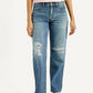 Women's 94 Med Indigo Baggy Fit Mid Rise Jeans - Front View