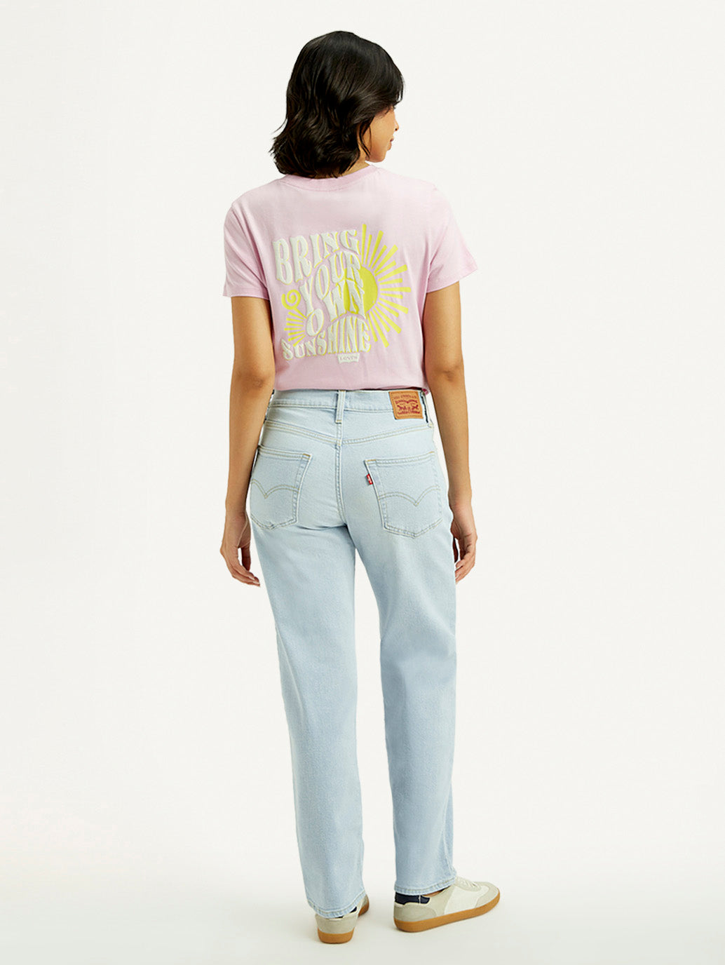 Women's 94 Light Indigo Baggy Fit Mid Rise Jeans - Back View