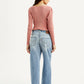 Women's 94 Light Blue Baggy Fit Mid Rise Jeans - Back View