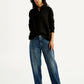 Women's 94 Blue Baggy Fit Mid Rise Jeans - Styleshot View