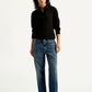 Women's 94 Blue Baggy Fit Mid Rise Jeans - Front View