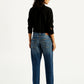 Women's 94 Blue Baggy Fit Mid Rise Jeans - Back View
