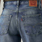 Women's 94 Blue Baggy Fit Mid Rise Jeans - Detail View