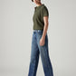 Women's 94 Blue Baggy Fit Mid Rise Jeans - Side View