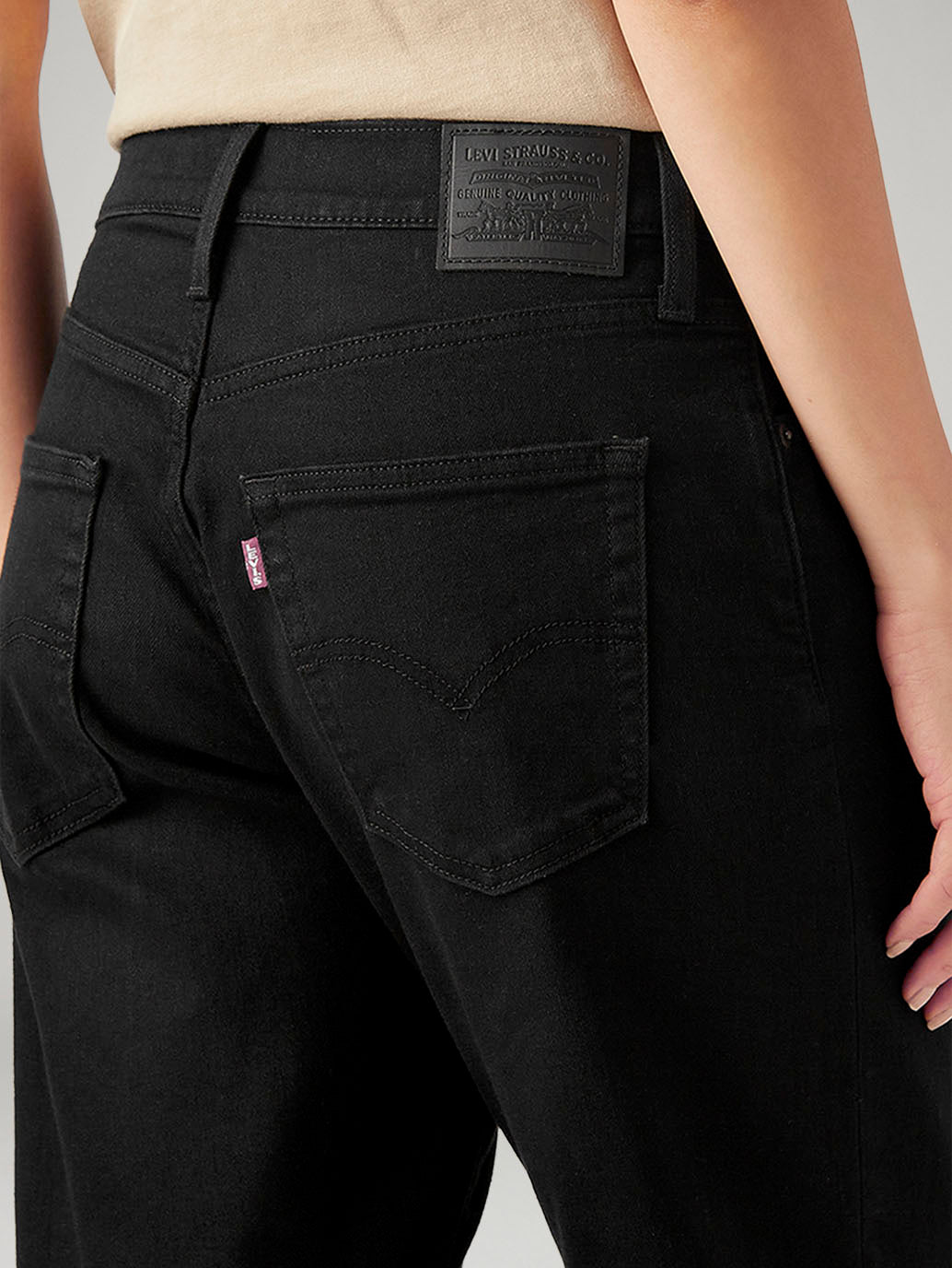 Women's 94 Black Baggy Fit Mid Rise Jeans - Detail View