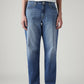 Women's 94 Blue Baggy Fit High Rise Jeans - Front View