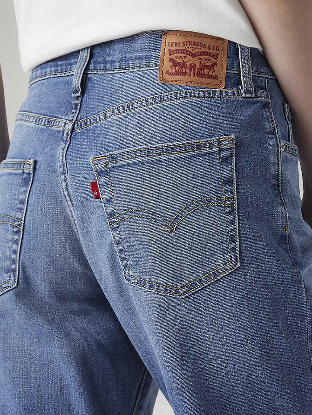 Women's 94 Blue Baggy Fit High Rise Jeans - Detail View