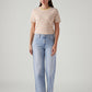 Women's 94 Light Blue Baggy Fit High Rise Jeans - Front View