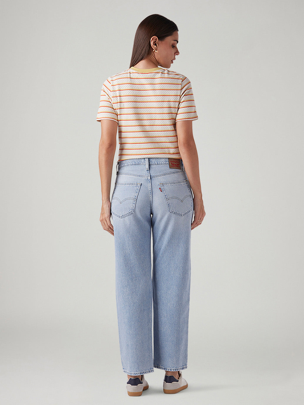 Women's 94 Light Blue Baggy Fit High Rise Jeans - Back View