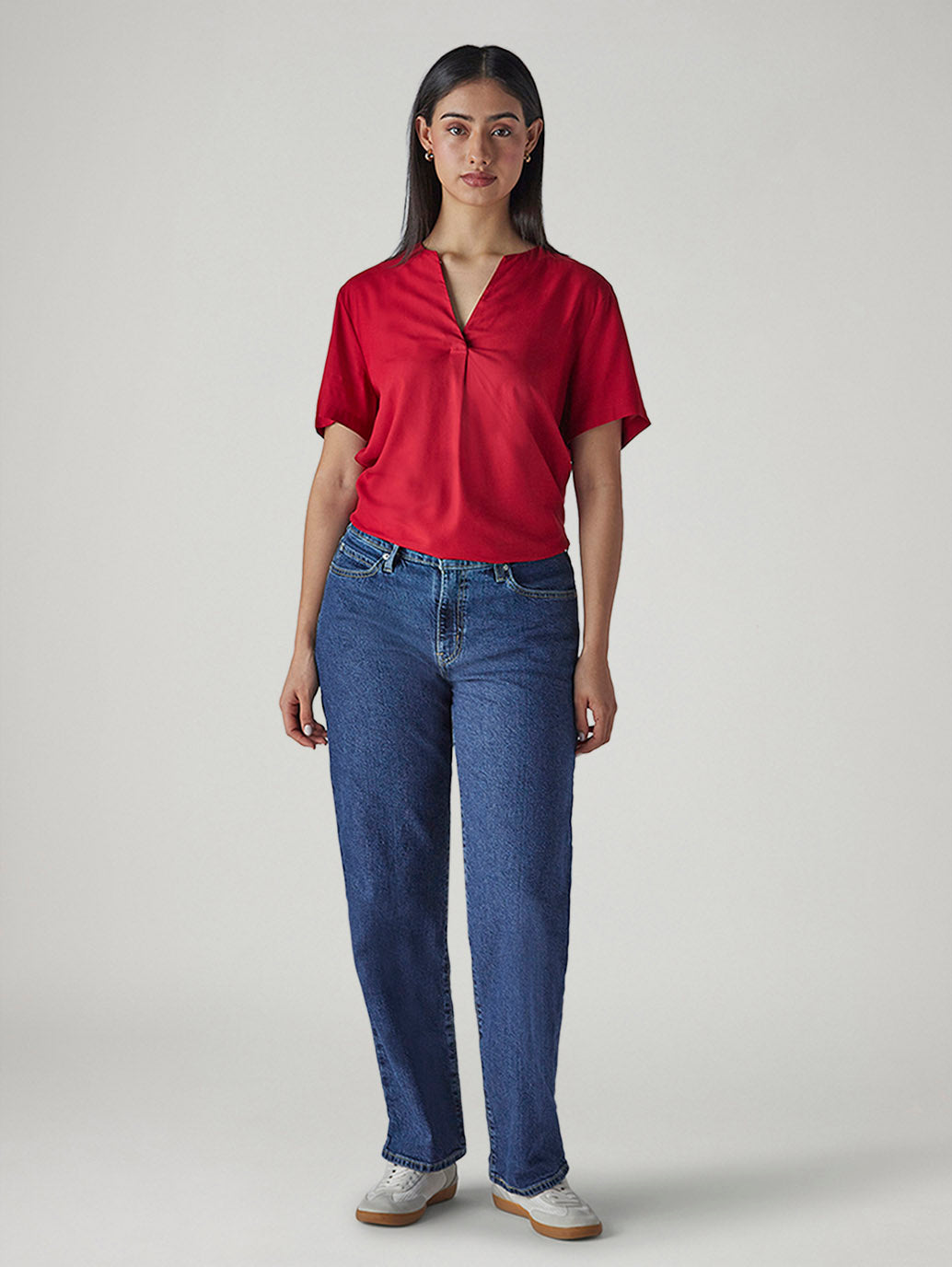 Women's 94 Blue Baggy Fit Mid Rise Jeans - 20 View