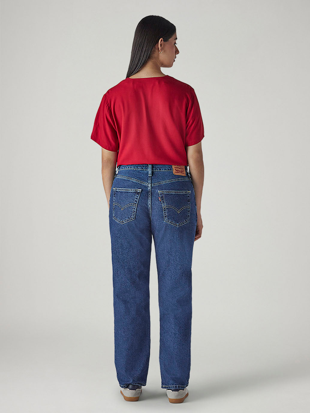 Women's 94 Blue Baggy Fit Mid Rise Jeans - 20 View