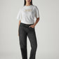 Women's 94 Black Baggy Fit Mid Rise Jeans - Front View