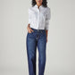 Women's 94 Blue Baggy Fit Mid Rise Jeans - Styleshot View