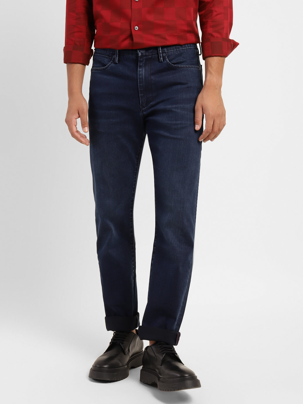 Men's Redloop 513 Blue Slim Straight Fit Mid Rise Jeans