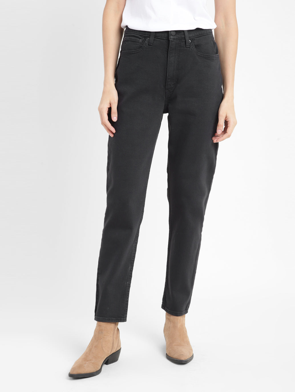Women's High-Waisted Tapered Jeans