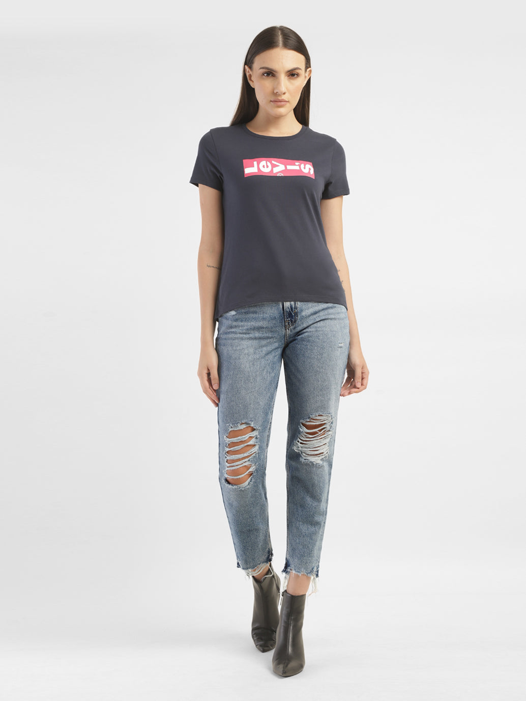 Women's 80s Mom Blue Loose Fit High Rise Jeans