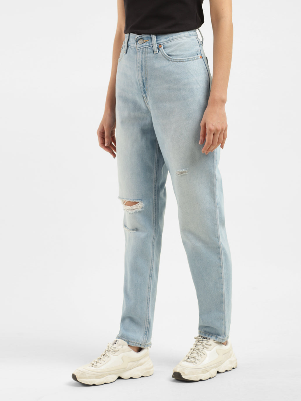 Women's High Rise Loose Tapered Fit Jeans