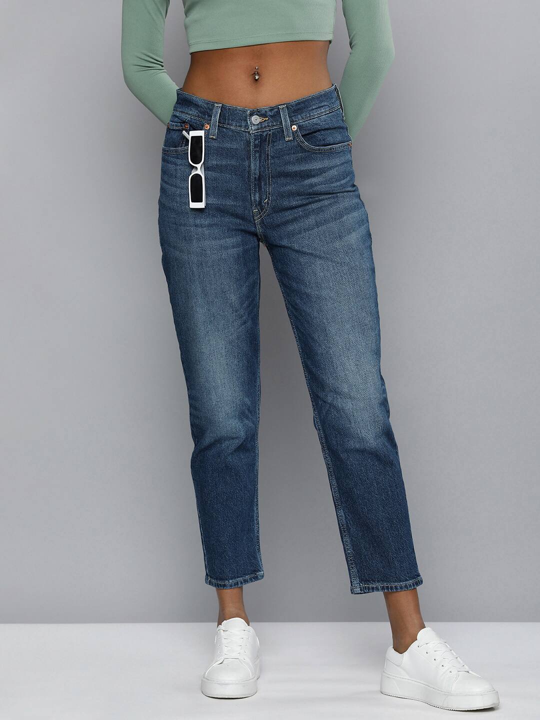 Women's 80s Mom Blue Loose Fit High Rise Jeans