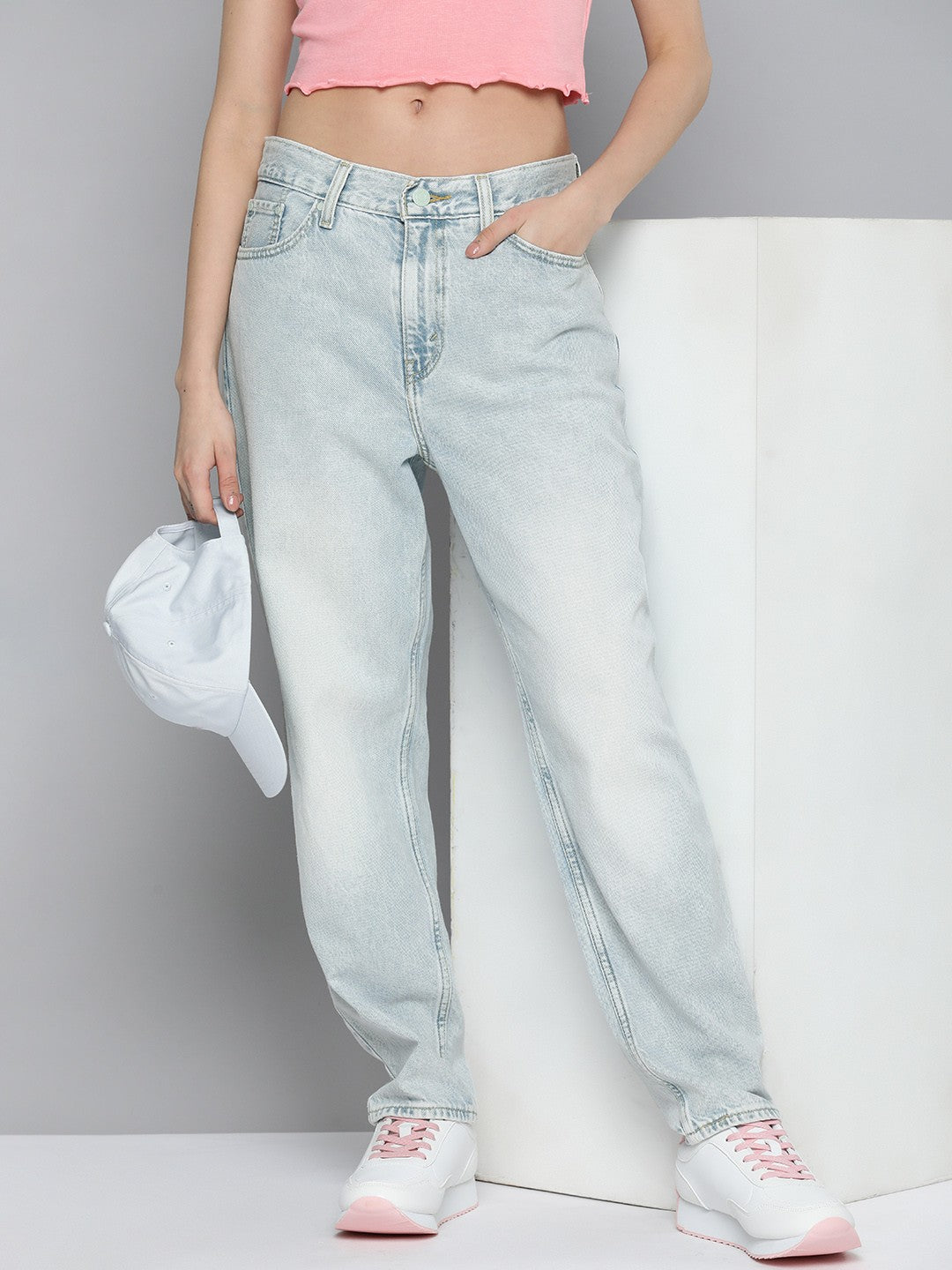 Women's 80s Mom Blue Loose Fit High Rise Jeans