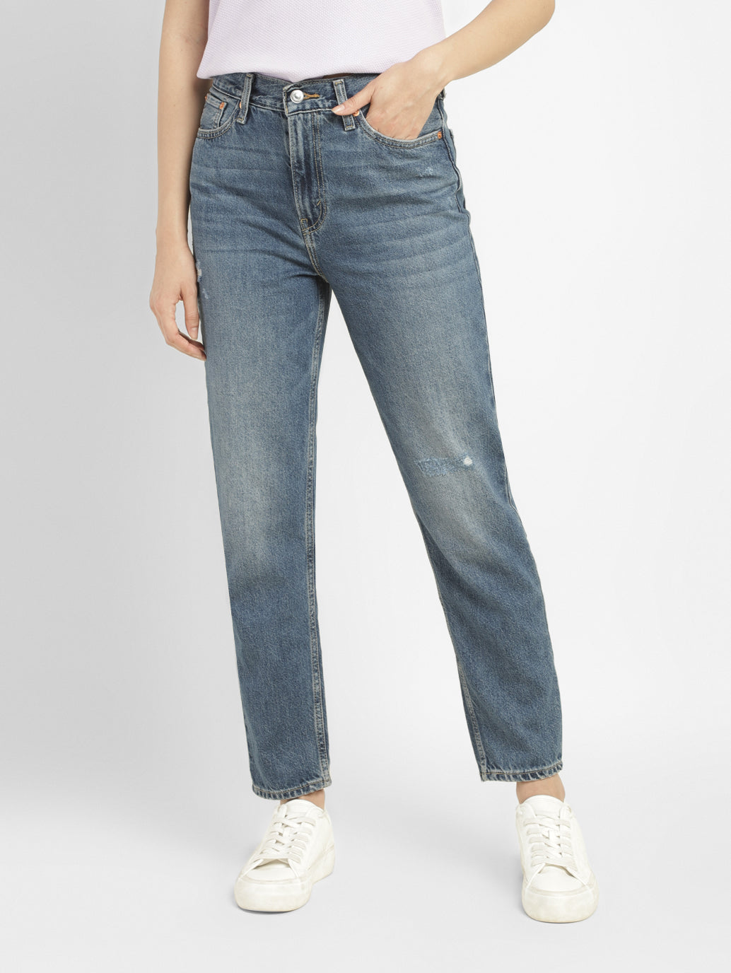 Women's Mid Rise Mom Loose Fit Jeans