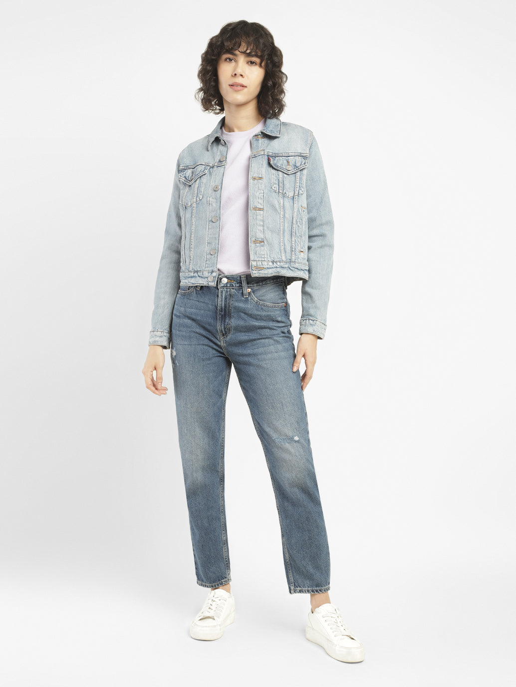Women's 80s Mom Blue Loose Fit Mid Rise Jeans