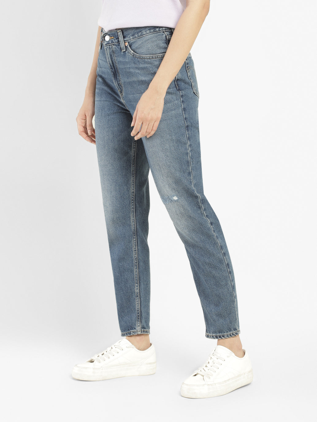 Women's Mid Rise Mom Loose Fit Jeans