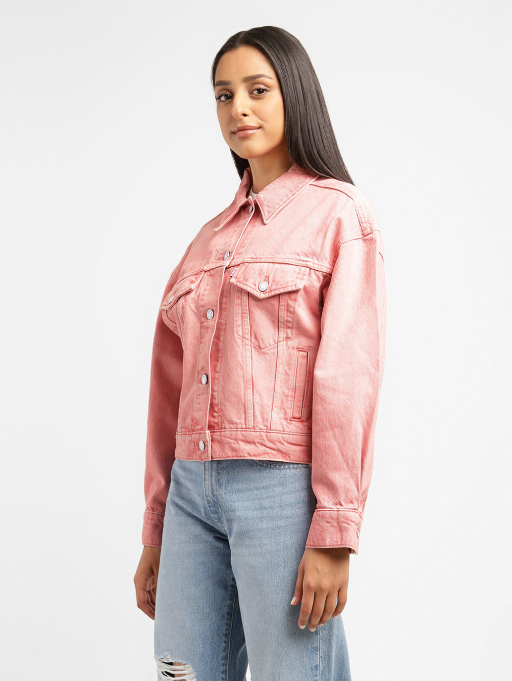 Levi's x Deepika Padukone Solid Peach Spread Collar Jacket