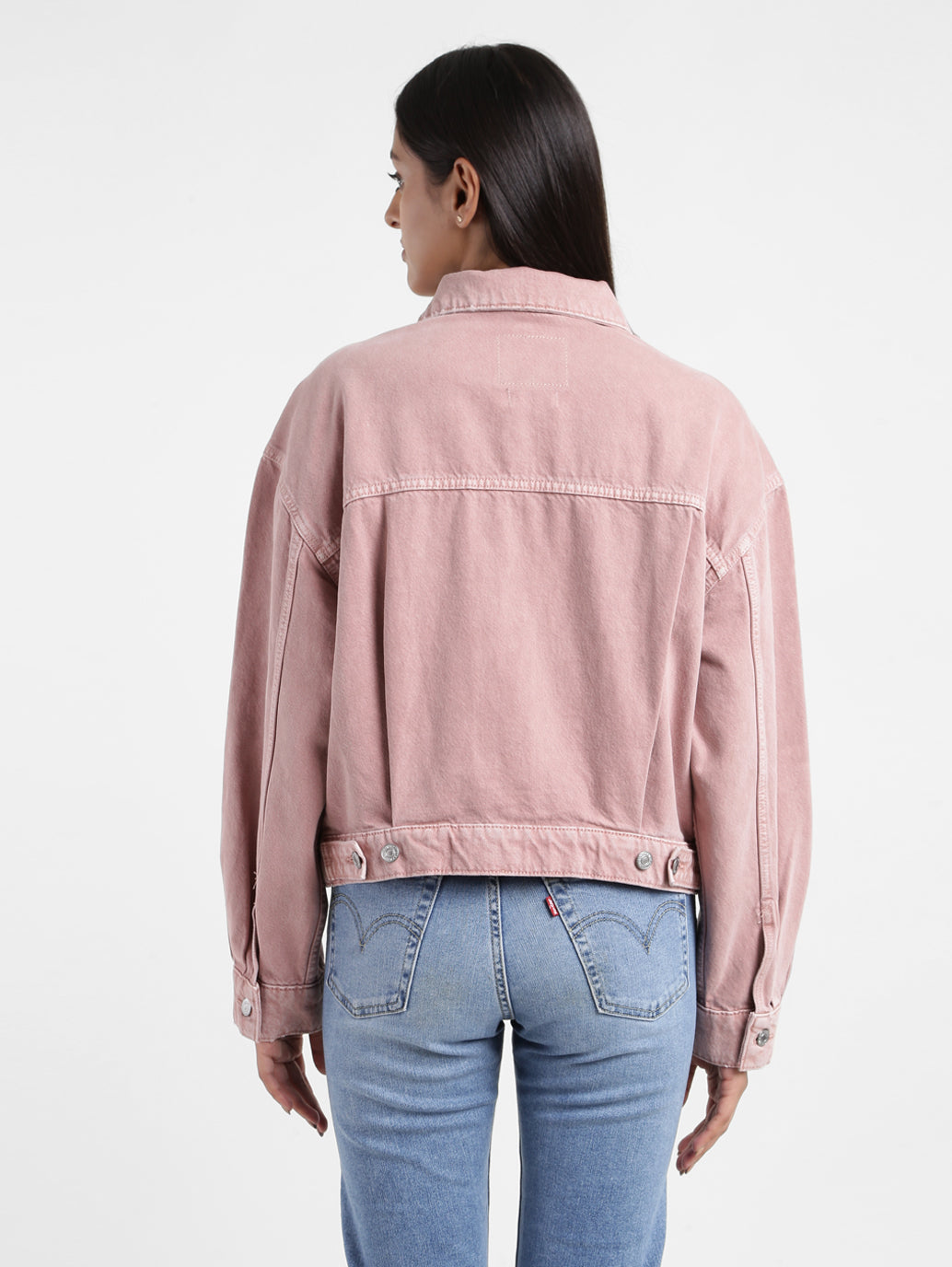 Women's Solid Pink Collar Neck Jacket