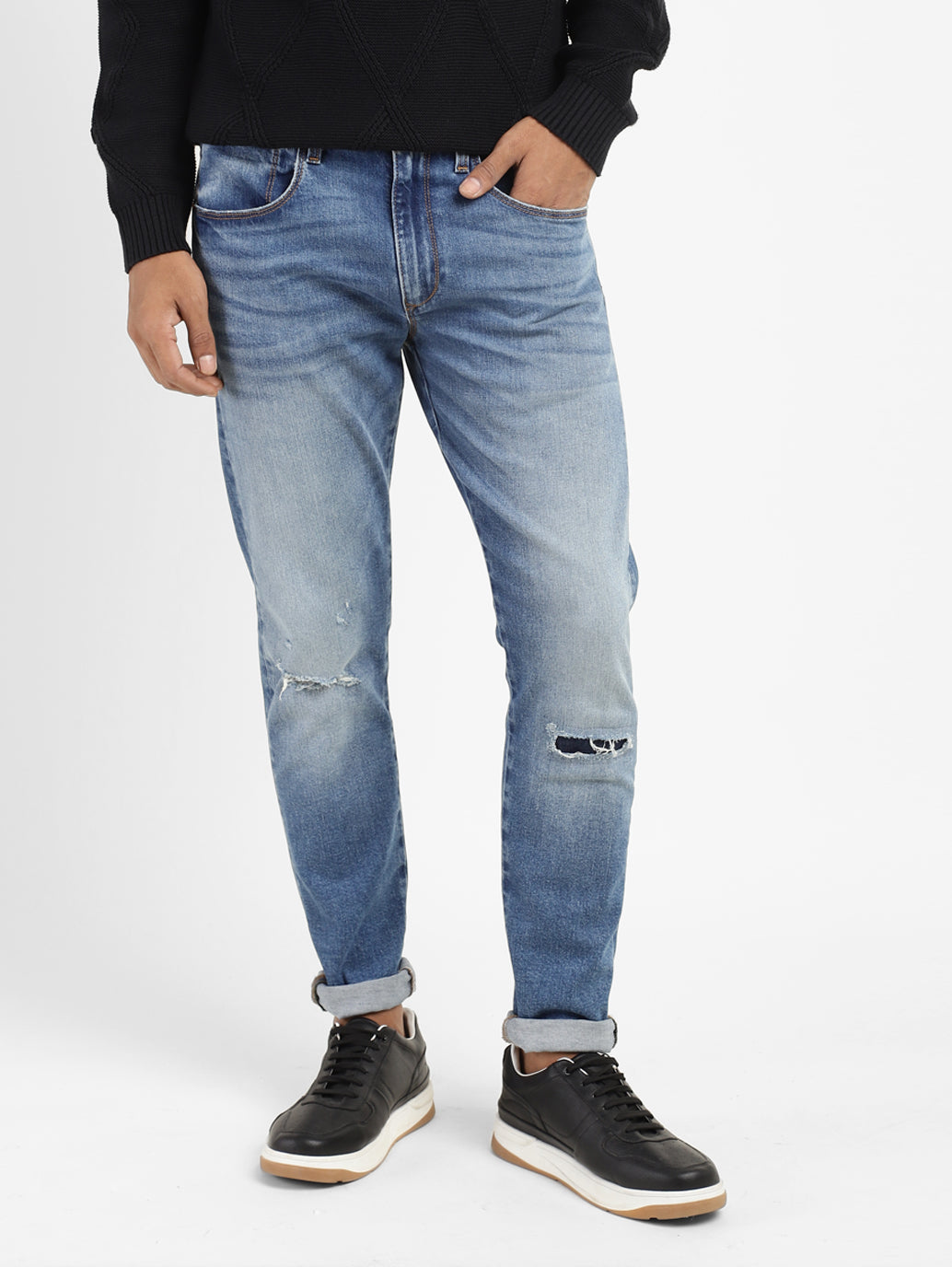 Men's 512 Blue Slim Tapered Fit Mid Rise Jeans