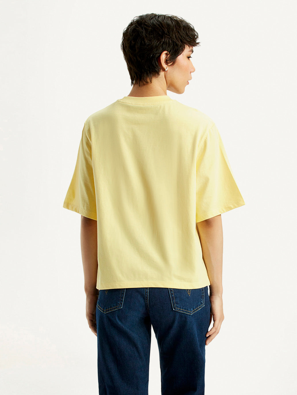 Women's Typography Relaxed Fit T-Shirt - Back View