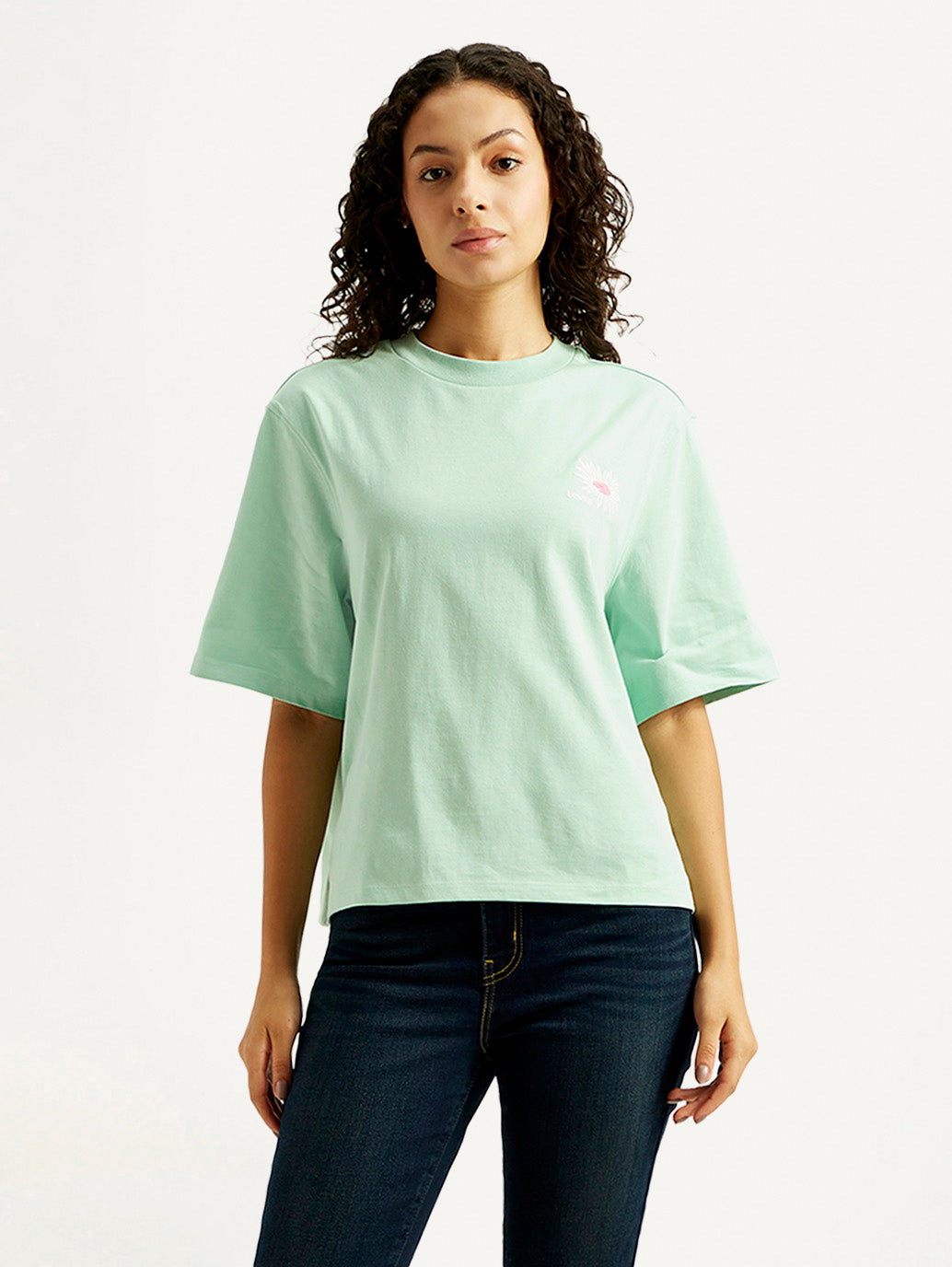 Women's Floral Relaxed Fit T-shirt - Front View