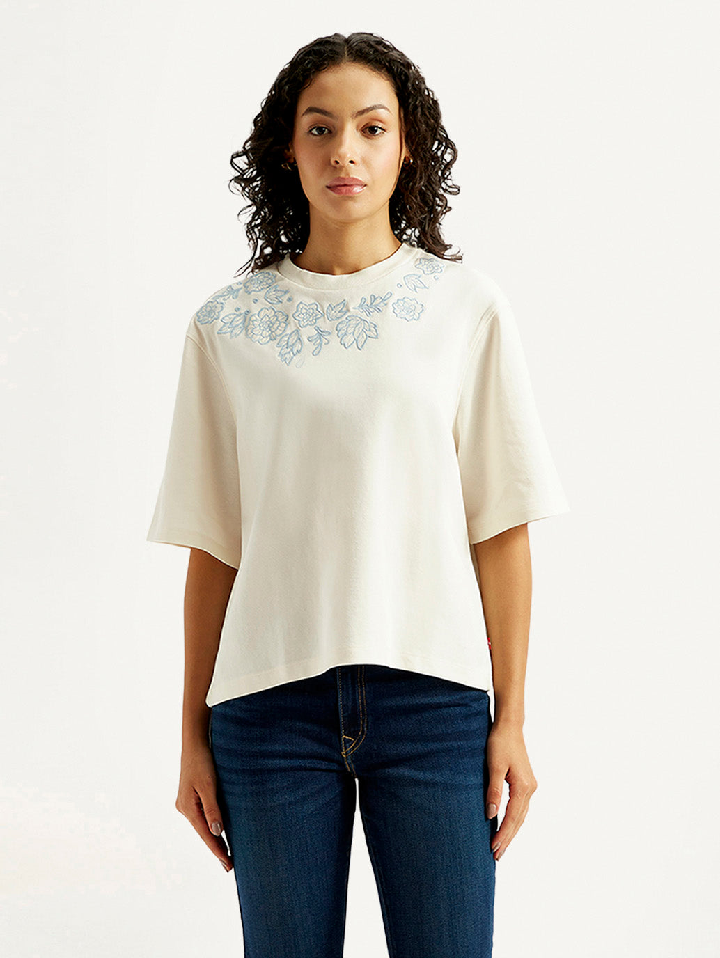 Women's Embroidered Relaxed Fit T-shirt