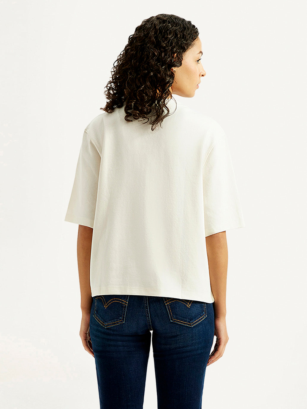 Women's Embroidered Relaxed Fit T-shirt - Back View