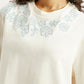Women's Embroidered Relaxed Fit T-shirt - Detail View
