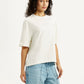 Women's Graphic Print Off White Relaxed Fit T-shirt - Side View