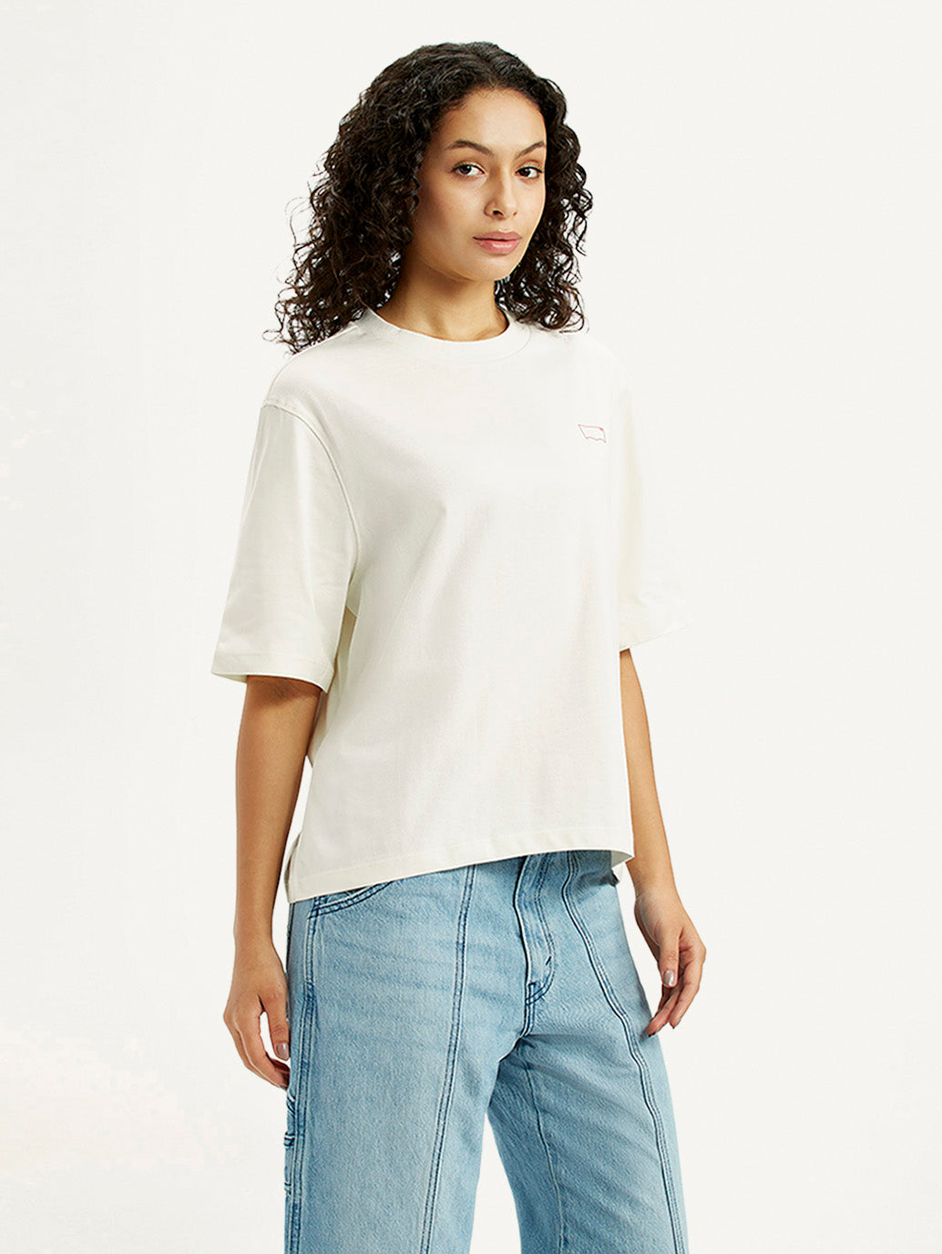 Women's Graphic Print Off White Relaxed Fit T-shirt