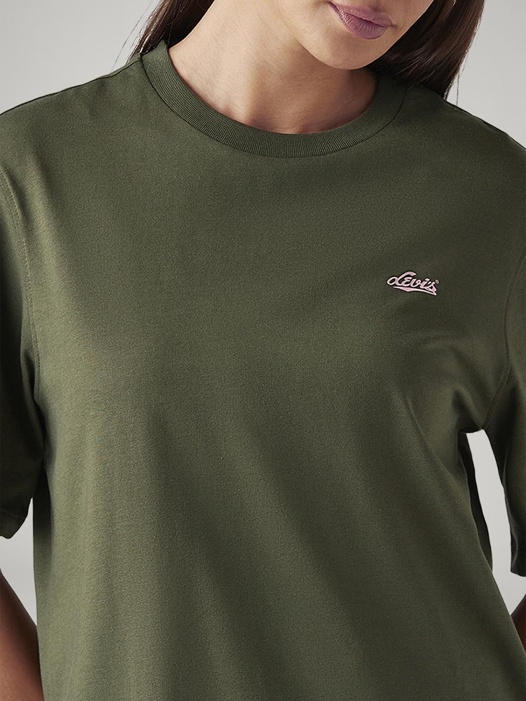 Women's Graphic Print Olive Relaxed Fit T-shirt - 20 View