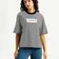 Women's Striped Relaxed Fit T-shirt - Front View