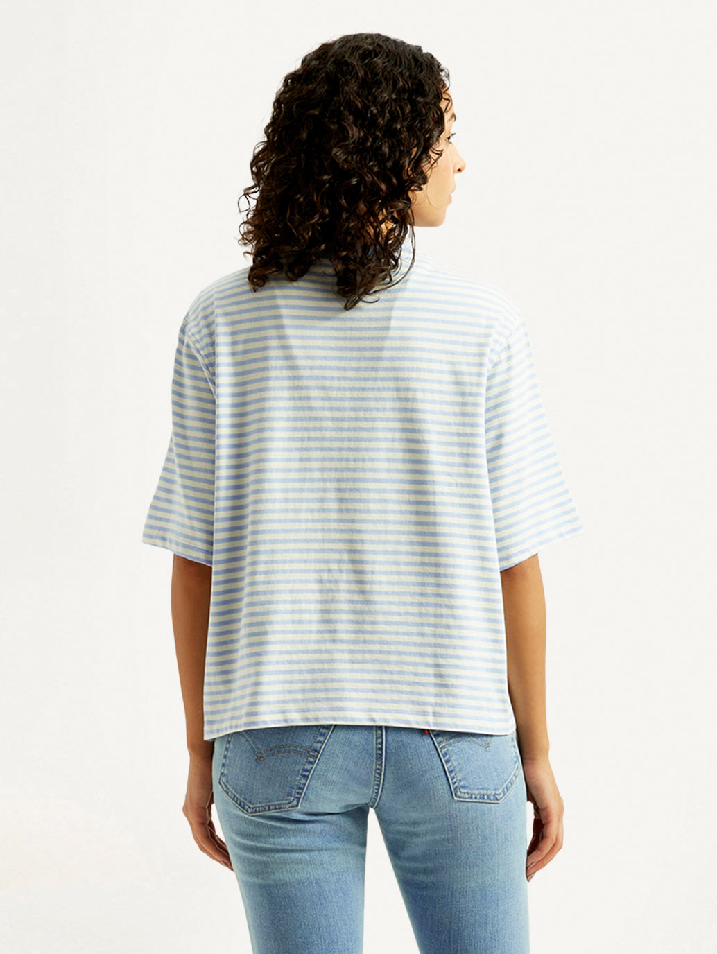 Women's Striped Relaxed Fit T-shirt - Back View