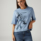 Women's Floral Light Blue Relaxed Fit T-shirt - Styleshot View