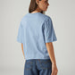 Women's Floral Light Blue Relaxed Fit T-shirt - Back View