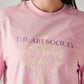 Women's Graphic Print Pink Relaxed Fit T-shirt - Detail View